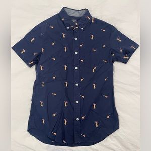 NWT JCrew Short Sleeve Button Down with Hula Girl Print
